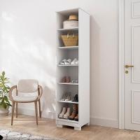 Sapateira Armario Organizador Lia Com Espelho E Prateleira Branco - 3