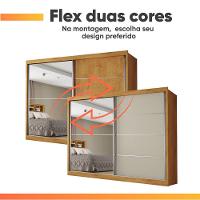Guarda Roupas Casal 2 Portas De Correr Com Espelho 4 Gavetas Flex 100% Mdf Austria Madeirado/off White - 3