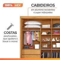 Guarda Roupas Casal 2 Portas De Correr Com Espelho 4 Gavetas Flex 100% Mdf Austria Madeirado/off White - 7