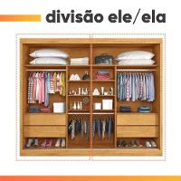 Guarda Roupas Casal 2 Portas De Correr Com Espelho 4 Gavetas Flex 100% Mdf Austria Madeirado/off White - 9