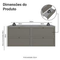 Rack Para Tv Até 70 Polegadas 160cm 4 Gavetas Vik Madesa 04 Branco-cinza - 3