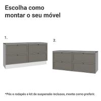 Rack Para Tv Até 70 Polegadas 160cm 4 Gavetas Vik Madesa 04 Branco-cinza - 5