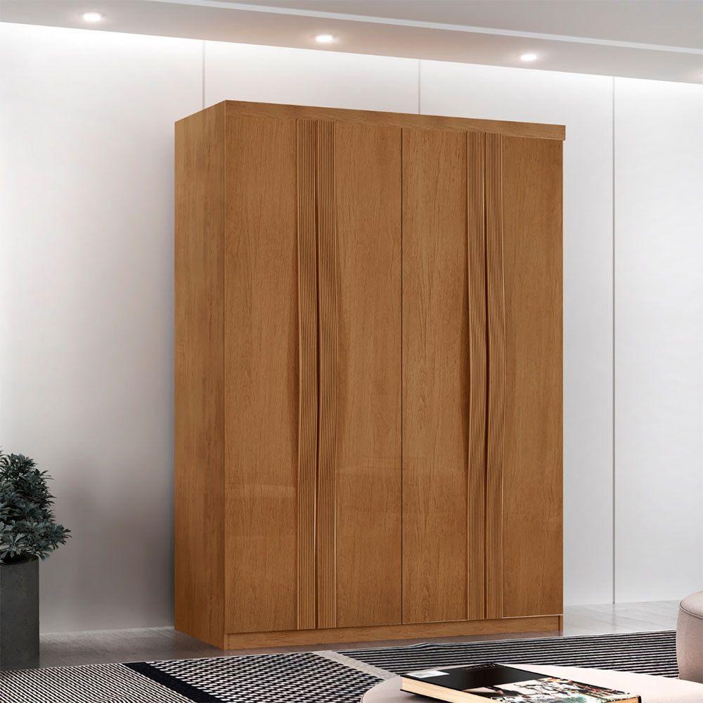 Guarda Roupa Solteiro Dunas Mdf 4 Portas E 2 Gavetas Moderna Naturalle - 1