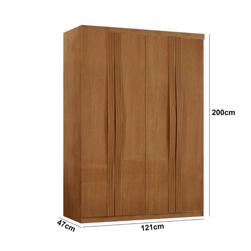 Guarda Roupa Solteiro Dunas Mdf 4 Portas E 2 Gavetas Moderna Naturalle - 4