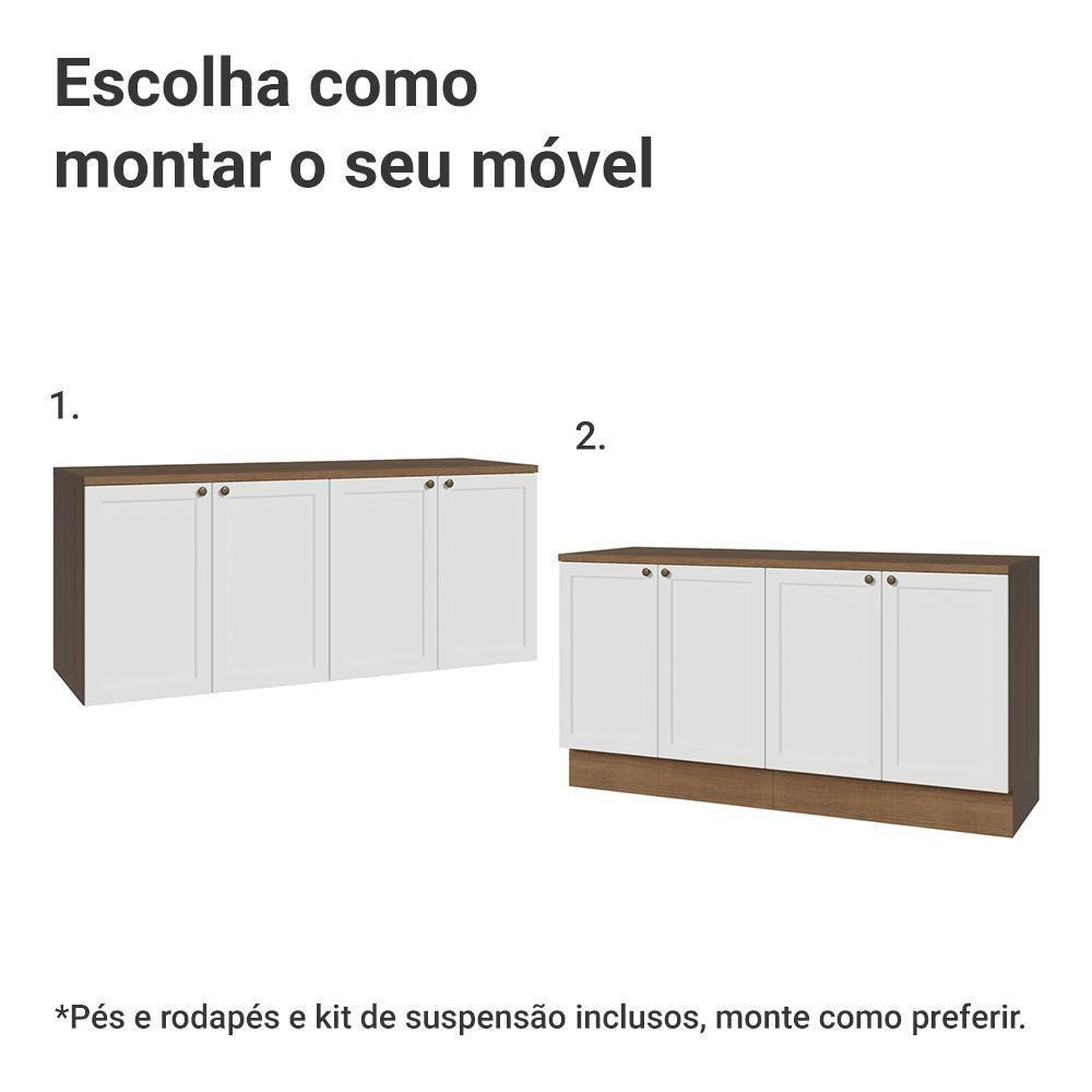 Rack Para Tv Até 70 Polegadas + Prateleiras 160cm Vik Madesa 05 Rustic-branco - 5