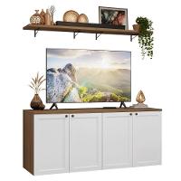 Rack Para Tv Até 70 Polegadas + Prateleiras 160cm Vik Madesa 05 Rustic-branco - 2