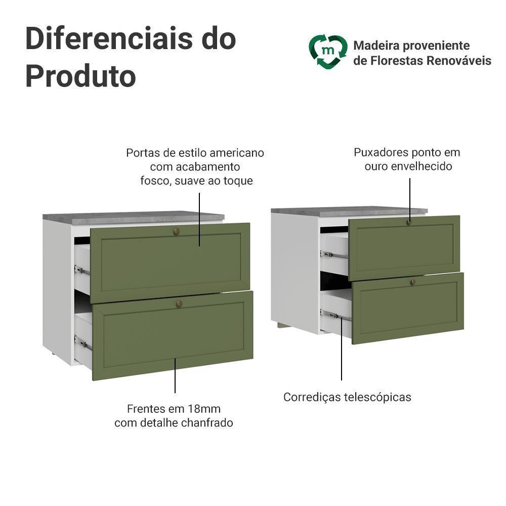 Rack Para Tv Até 70 Polegadas 160cm 4 Gavetas Vik Madesa 04 Branco-verde - 4