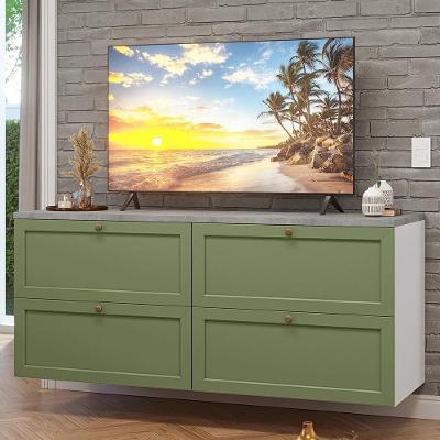 Rack Para Tv Até 70 Polegadas 160cm 4 Gavetas Vik Madesa 04 Branco-verde