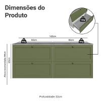 Rack Para Tv Até 70 Polegadas 160cm 4 Gavetas Vik Madesa 04 Branco-verde - 3