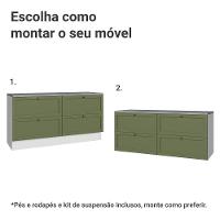 Rack Para Tv Até 70 Polegadas 160cm 4 Gavetas Vik Madesa 04 Branco-verde - 5