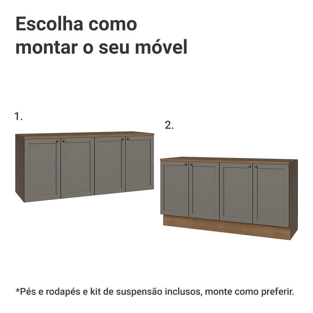 Rack Para Tv Até 70 Polegadas + Prateleiras 160cmVik Madesa 05 Rustic-cinza - 5