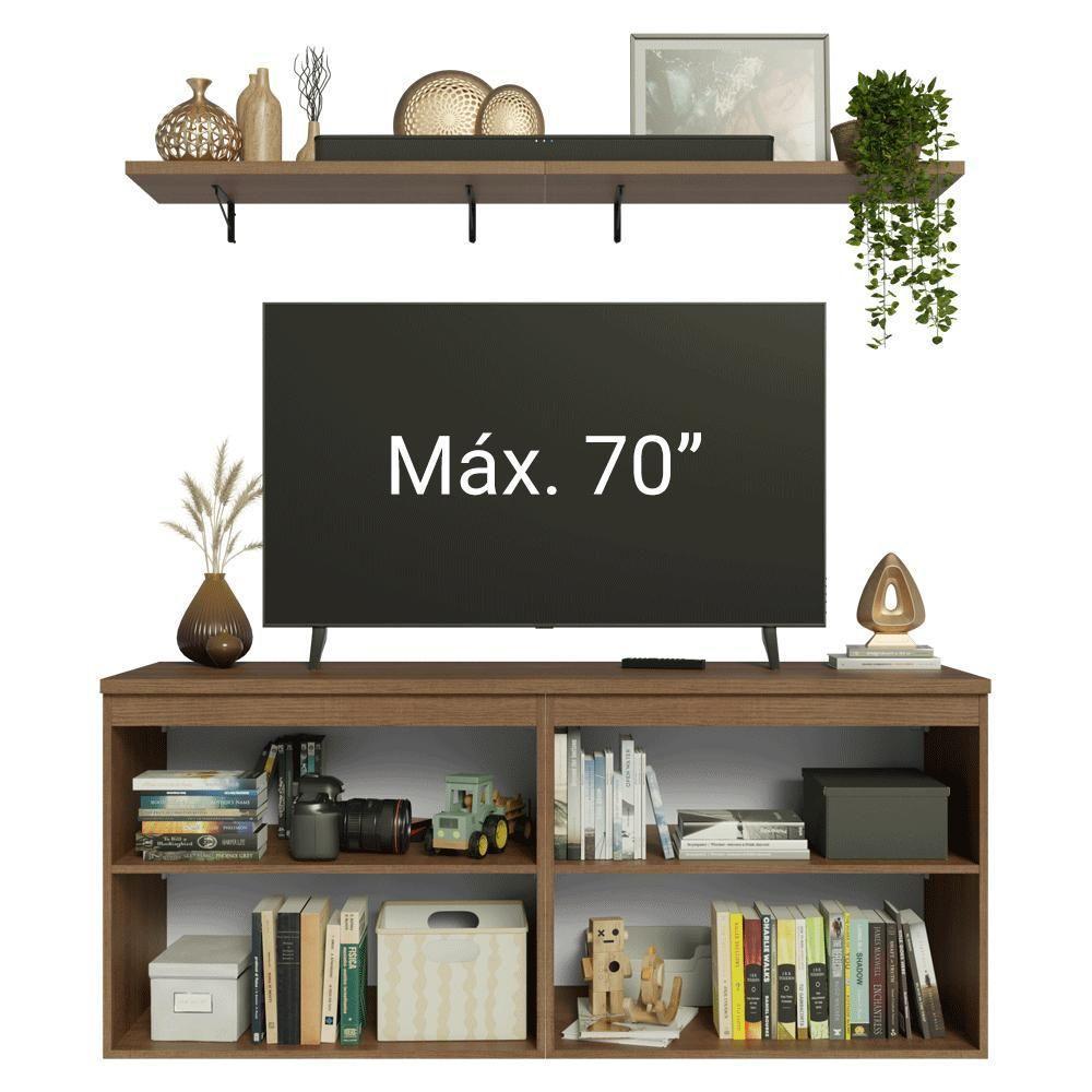 Rack Para Tv Até 70 Polegadas + Prateleiras 160cmVik Madesa 05 Rustic-cinza - 6