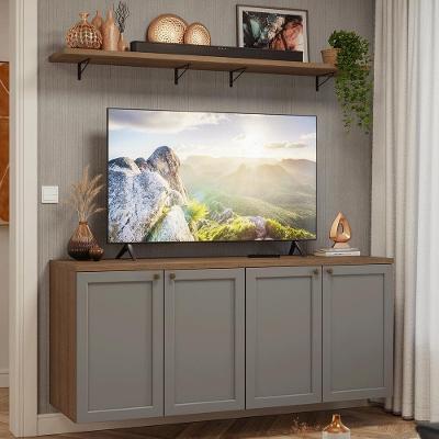 Rack Para Tv Até 70 Polegadas + Prateleiras 160cmVik Madesa 05 Rustic-cinza