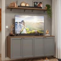 Rack Para Tv Até 70 Polegadas + Prateleiras 160cmVik Madesa 05 Rustic-cinza - 1