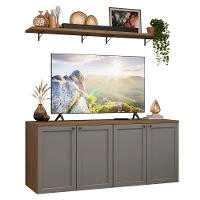 Rack Para Tv Até 70 Polegadas + Prateleiras 160cmVik Madesa 05 Rustic-cinza - 2