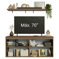 Rack Para Tv Até 70 Polegadas + Prateleiras 160cmVik Madesa 05 Rustic-cinza - 6