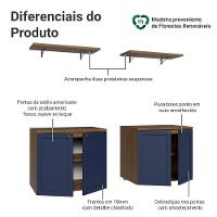 Rack Para Tv Até 70 Polegadas + Prateleiras 160cm Vik Madesa 05 Rustic-azul