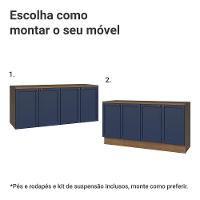 Rack Para Tv Até 70 Polegadas + Prateleiras 160cm Vik Madesa 05 Rustic-azul - 5