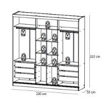 Guarda Roupa Casal Malaga 2 Portas Capuccino Azul Acetinado - Thb - 3