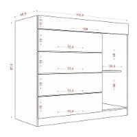 Guarda Roupa Casal Porto 8 Portas 4 Gavetas E Cômoda Sapateira Sevilha Branco Brilho – Aramóveis - 7