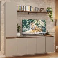 Rack Suspenso Para Tv Até 70 Polegadas + Prateleira 200cm Nice Madesa 01 Crema - 1