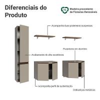 Rack Suspenso Para Tv Até 70 Polegadas + Prateleira 200cm Nice Madesa 01 Crema