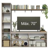 Rack Suspenso Para Tv Até 70 Polegadas + Prateleira 200cm Nice Madesa 01 Crema - 5