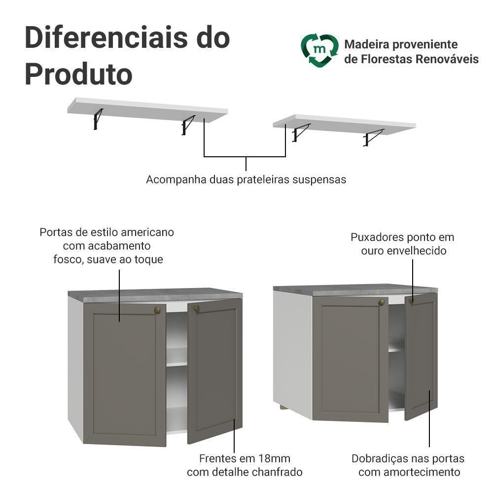 Rack Para Tv Até 70 Polegadas + Prateleiras 160cm Vik Madesa 05 Branco-cinza - 4