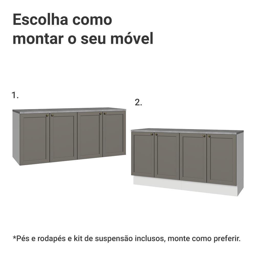 Rack Para Tv Até 70 Polegadas + Prateleiras 160cm Vik Madesa 05 Branco-cinza - 5