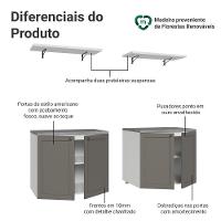 Rack Para Tv Até 70 Polegadas + Prateleiras 160cm Vik Madesa 05 Branco-cinza