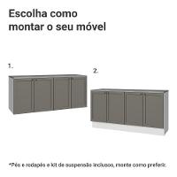 Rack Para Tv Até 70 Polegadas + Prateleiras 160cm Vik Madesa 05 Branco-cinza - 5