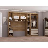 Quarto Casal Guarda Roupa Mesa De Cabeceira 311cm Veneza Luc Avelã Pf-arenas Pf - 2