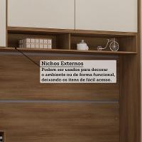 Quarto Casal Guarda Roupa Mesa De Cabeceira 311cm Veneza Luc Avelã Pf-arenas Pf - 7