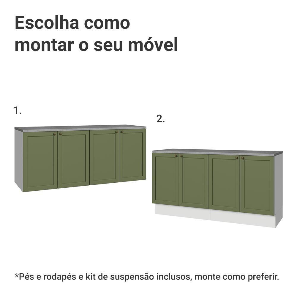 Rack Para Tv Até 70 Polegadas + Prateleiras 160cm Vik Madesa 05 Branco-verde - 5