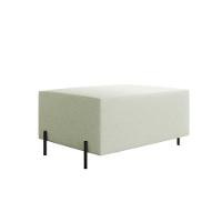 Sofá 3 Lugares Sense Moderno Bouclê Com Puff Balaqui Decor Cor:bege Bege - 5