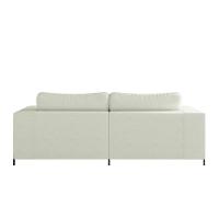 Sofá 3 Lugares Sense Moderno Bouclê Com Puff Balaqui Decor Cor:bege Bege - 8