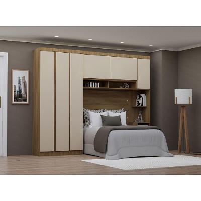 Quarto Casal Guarda Roupa Mesa De Cabeceira 284cm Veneza Luc Avelã Pf-arenas Pf