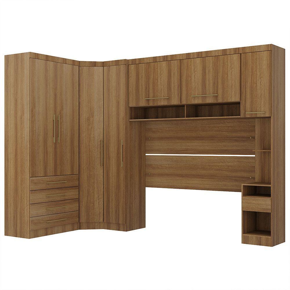 Quarto 7 Portas 5 Gavetas Cab Cs Paris Master Luciane Móveis Avelã Pf-avelã Pf - 2