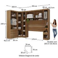 Quarto 7 Portas 5 Gavetas Cab Cs Paris Master Luciane Móveis Avelã Pf-avelã Pf - 3