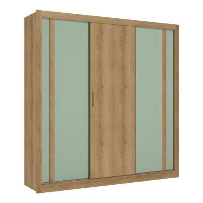 Guarda Roupa Casal Ibiza 3 Portas Capuccino Menta Flex - Thb