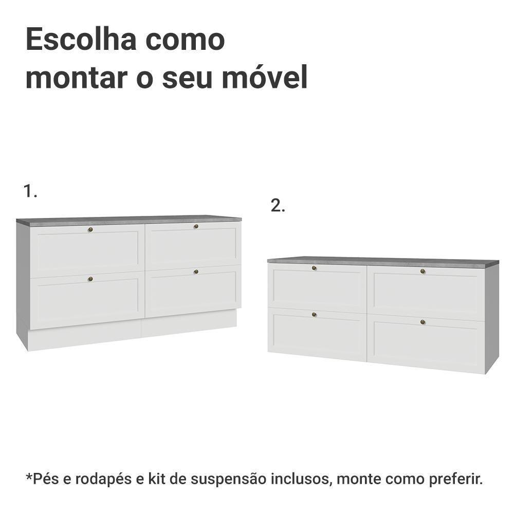 Rack Para Tv Até 70 Polegadas 160cm 4 Gavetas Vik Madesa 04 Branco - 5