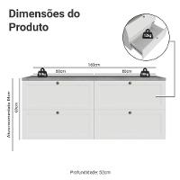 Rack Para Tv Até 70 Polegadas 160cm 4 Gavetas Vik Madesa 04 Branco - 3