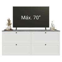 Rack Para Tv Até 70 Polegadas 160cm 4 Gavetas Vik Madesa 04 Branco - 6