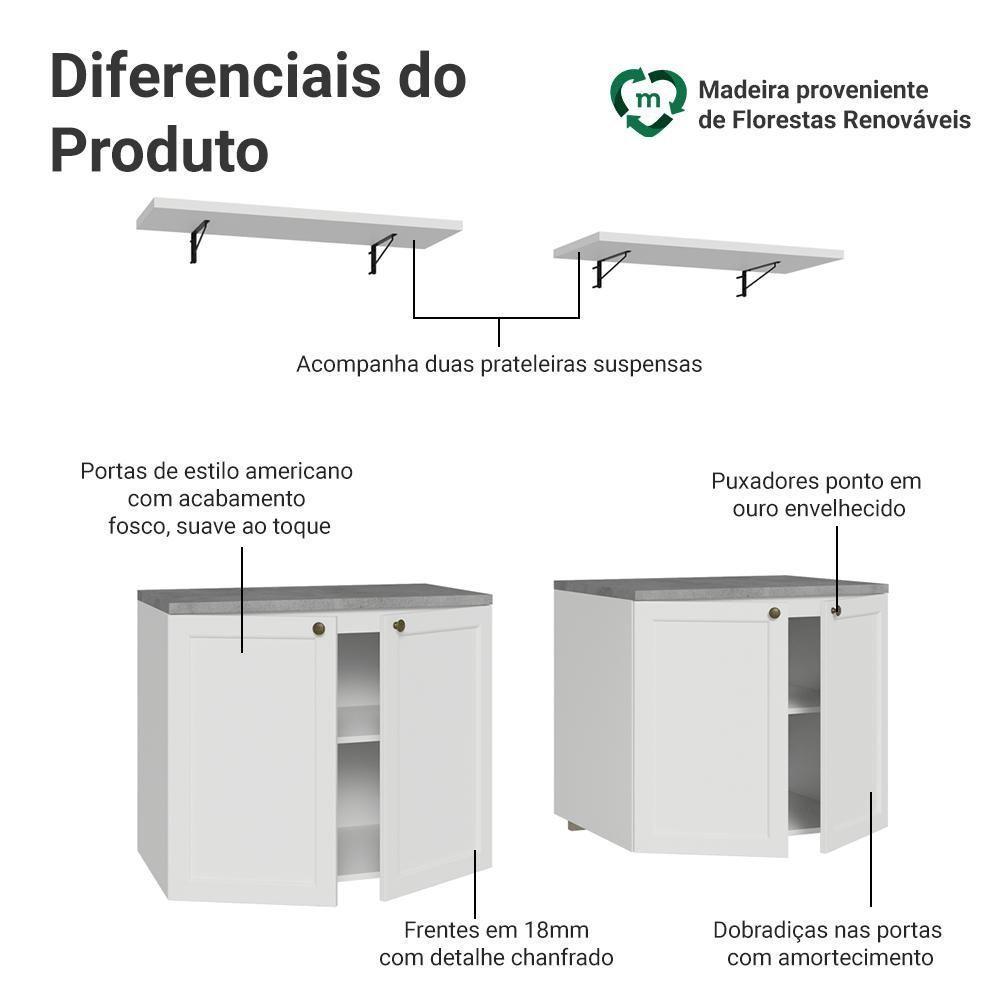 Rack Para Tv Até 70 Polegadas + Prateleiras 160cm Vik Madesa 05 Branco - 4
