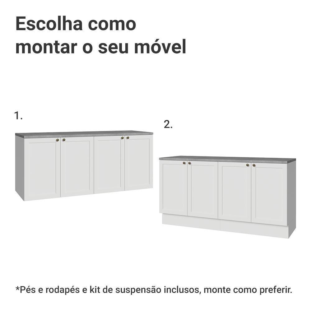 Rack Para Tv Até 70 Polegadas + Prateleiras 160cm Vik Madesa 05 Branco - 5
