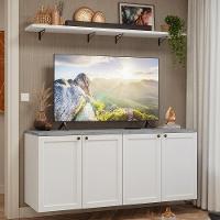Rack Para Tv Até 70 Polegadas + Prateleiras 160cm Vik Madesa 05 Branco - 1