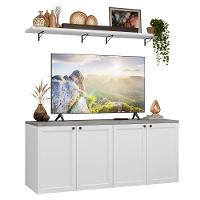 Rack Para Tv Até 70 Polegadas + Prateleiras 160cm Vik Madesa 05 Branco - 2