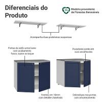 Rack Para Tv Até 70 Polegadas + Prateleiras 160cm Vik Madesa 05 Branco-azul - 5
