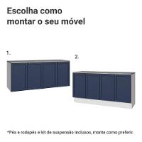 Rack Para Tv Até 70 Polegadas + Prateleiras 160cm Vik Madesa 05 Branco-azul - 6