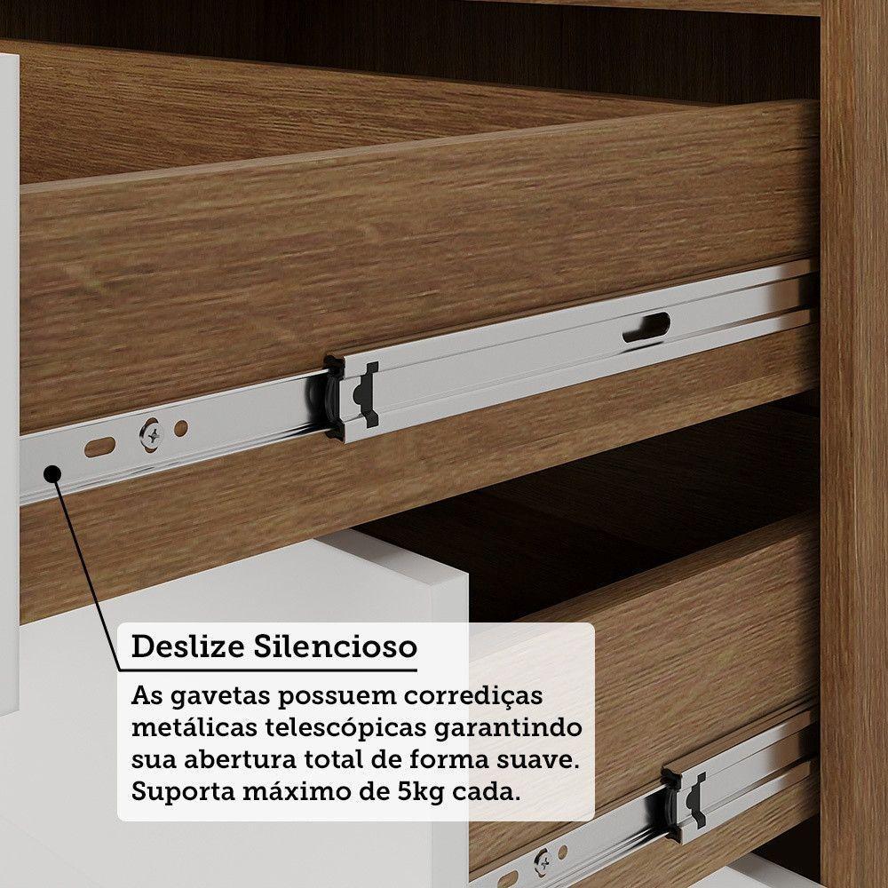 Quarto 7 Portas 6 Gavetas Cab Qn Paris Master Luciane Móveis Avelã Pf-branco Pf - 6